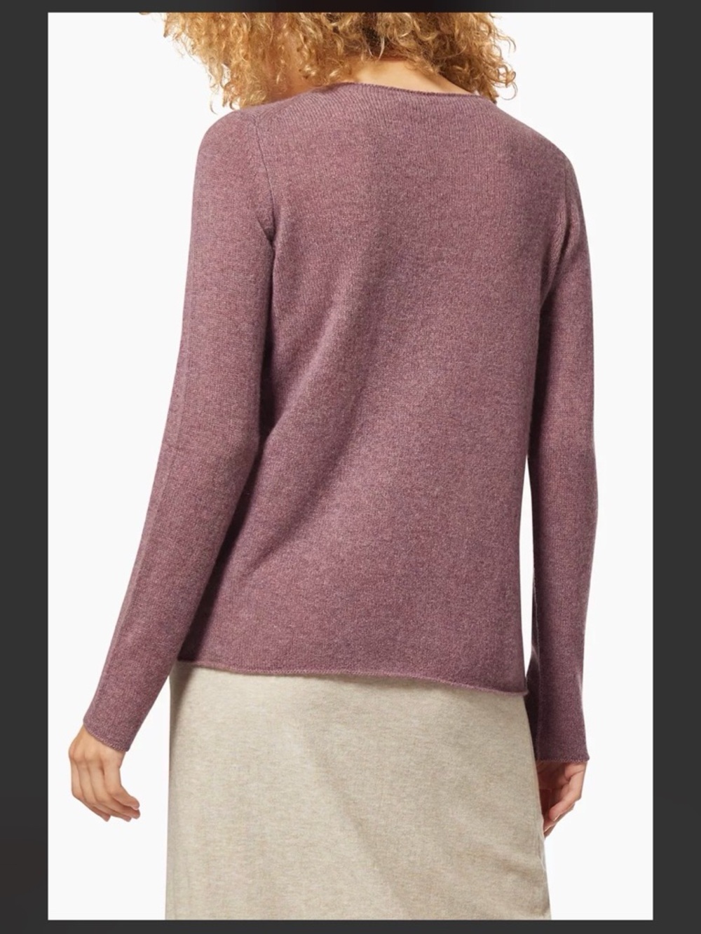 Vince 100% cashmere trimless sweater heathered purple sz small - Picture 2 of 6